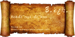 Bokányi Ákos névjegykártya
