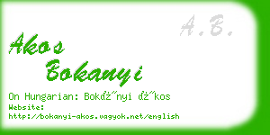 akos bokanyi business card